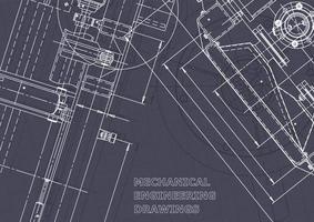 Plano. dibujos de ingeniería de vectores. fabricación de instrumentos mecánicos vector