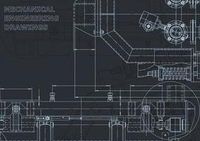 Blueprint. Vector engineering drawings. Mechanical instrument making