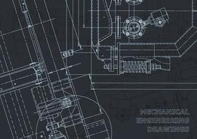 Blueprint. Vector engineering drawings. Mechanical instrument making