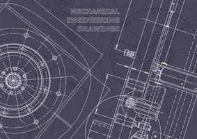 Plano. dibujos de ingeniería de vectores. fabricación de instrumentos mecánicos vector