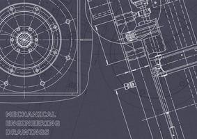 Plano. dibujos de ingeniería de vectores. fabricación de instrumentos mecánicos vector