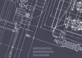 Plano. dibujos de ingeniería de vectores. fabricación de instrumentos mecánicos vector