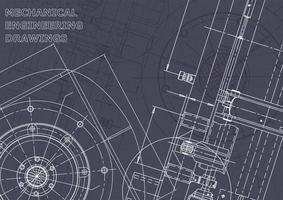 Blueprint. Vector engineering drawings. Mechanical instrument making