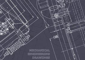 Plano. dibujos de ingeniería de vectores. fabricación de instrumentos mecánicos vector