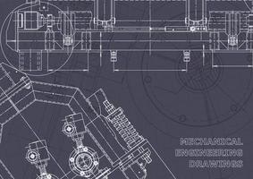 Blueprint. Vector engineering drawings. Mechanical instrument making