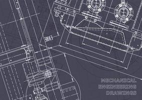 Plano. dibujos de ingeniería de vectores. fabricación de instrumentos mecánicos vector