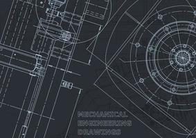 Blueprint. Vector engineering drawings. Mechanical instrument making