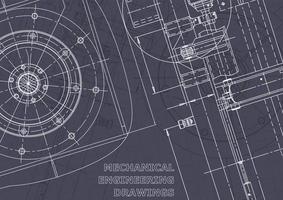 Blueprint. Vector engineering drawings. Mechanical instrument making