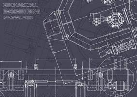 Plano. dibujos de ingeniería de vectores. fabricación de instrumentos mecánicos vector