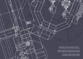 Plano. dibujos de ingeniería de vectores. fabricación de instrumentos mecánicos vector