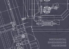 Plano. dibujos de ingeniería de vectores. fabricación de instrumentos mecánicos vector