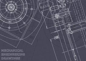 Blueprint. Vector engineering drawings. Mechanical instrument making