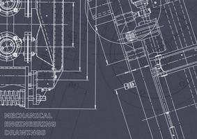 Blueprint. Vector engineering drawings. Mechanical instrument making