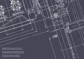 Blueprint. Vector engineering drawings. Mechanical instrument making