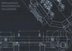 Computer aided design systems. Blueprint. Official style vector