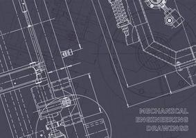 Plano. dibujos de ingeniería de vectores. fabricación de instrumentos mecánicos vector