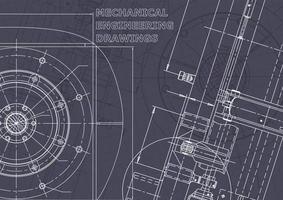 Plano. dibujos de ingeniería de vectores. fabricación de instrumentos mecánicos vector