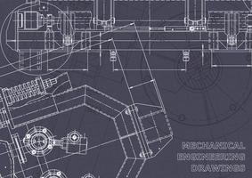 Plano. dibujos de ingeniería de vectores. fabricación de instrumentos mecánicos vector