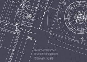 Blueprint. Vector engineering drawings. Mechanical instrument making