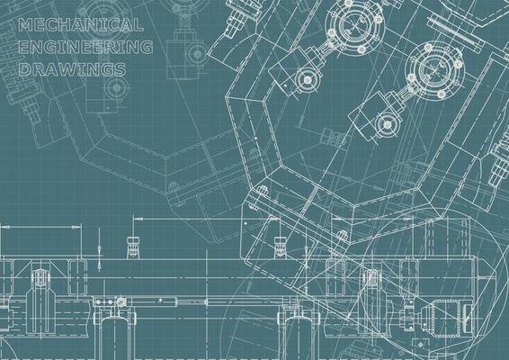 Corporate Identity. Blueprint. Vector engineering drawings