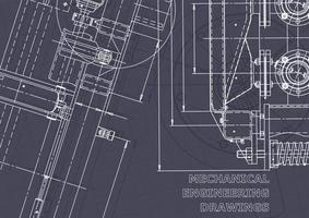 Plano. dibujos de ingeniería de vectores. fabricación de instrumentos mecánicos vector