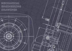 Plano. dibujos de ingeniería de vectores. fabricación de instrumentos mecánicos vector