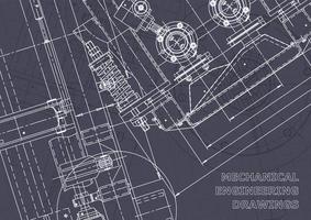 Plano. dibujos de ingeniería de vectores. fabricación de instrumentos mecánicos vector