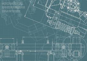 Corporate Identity. Blueprint. Vector engineering drawings