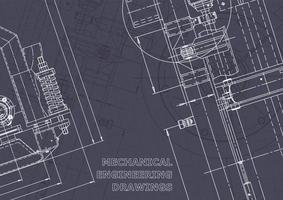 Plano. dibujos de ingeniería de vectores. fabricación de instrumentos mecánicos vector