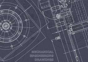 Blueprint. Vector engineering drawings. Mechanical instrument making