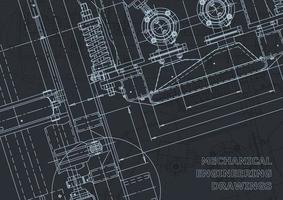 Blueprint. Vector engineering drawings. Mechanical instrument making