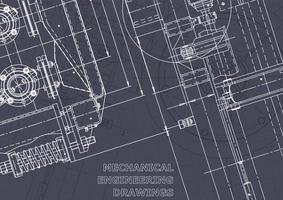 Plano. dibujos de ingeniería de vectores. fabricación de instrumentos mecánicos vector