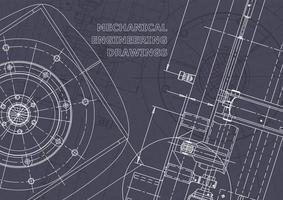 Blueprint. Vector engineering drawings. Mechanical instrument making