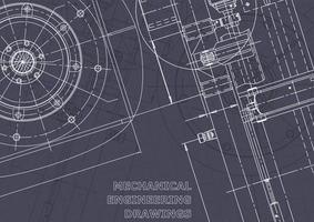 Plano. dibujos de ingeniería de vectores. fabricación de instrumentos mecánicos vector