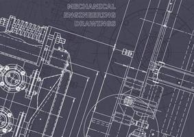 Blueprint. Vector engineering drawings. Mechanical instrument making