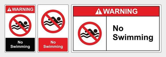 señal de seguridad no nadar vector