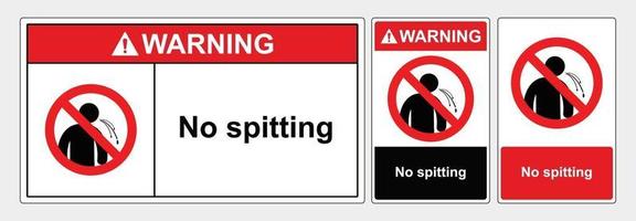 Safety sign no spitting vector