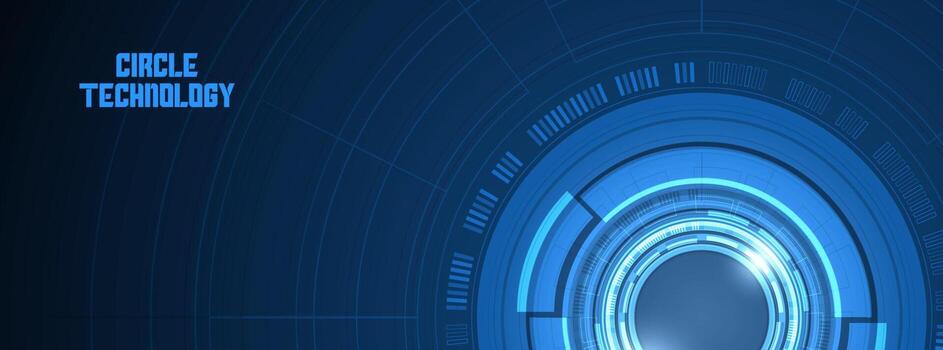 Abstract circle digital background, smart lens technology, overlap layer, light effect, design concept, blank space vector