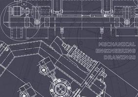 Blueprint. Vector engineering drawings. Mechanical instrument making