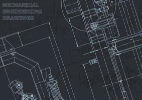 Blueprint. Vector engineering drawings. Mechanical instrument making