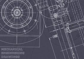 Plano. dibujos de ingeniería de vectores. fabricación de instrumentos mecánicos vector