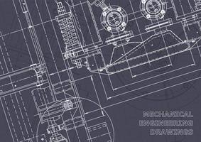 Blueprint. Vector engineering drawings. Mechanical instrument making