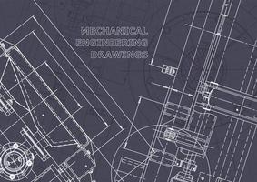 Plano. dibujos de ingeniería de vectores. fabricación de instrumentos mecánicos vector