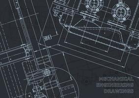 Blueprint. Vector engineering drawings. Mechanical instrument making