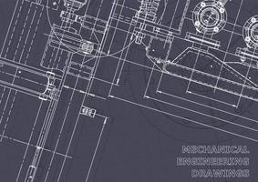 Blueprint. Vector engineering drawings. Mechanical instrument making