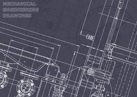 Blueprint. Vector engineering drawings. Mechanical instrument making