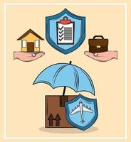 insurance travel house vector