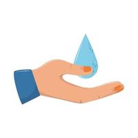 hand and water drop vector