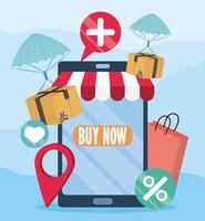 online shop screen mobile vector