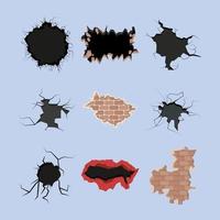 explosive and craked walls vector